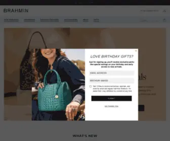 Brahminusa.com(Designer Leather Handbags) Screenshot