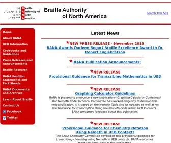 Brailleauthority.org(Braille Authority of North America) Screenshot