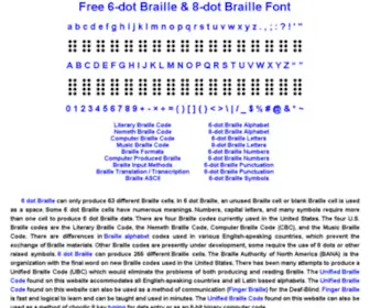 Braillefont.com(Free Braille Font) Screenshot