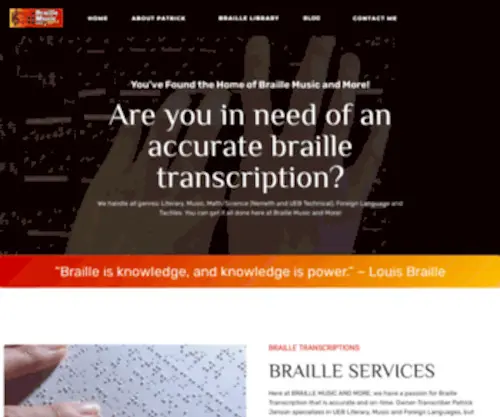 Braillemusicandmore.com(Braille Music and More) Screenshot