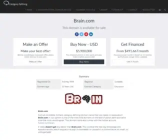 Brain.com(Premium category defining domain names for sale) Screenshot