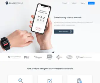 Brainbaseline.com(Transforming clinical research) Screenshot