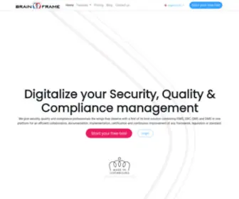 Brainframe.com(Security & compliance information management for PROs) Screenshot