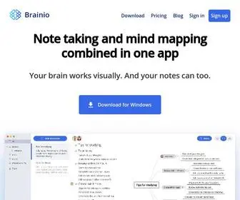 Brainio.com(Note taking and mind mapping combined in one app) Screenshot