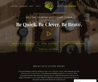 Brainyactzsocal.com(Brainy Actz Escape Rooms has 7 locations which include) Screenshot