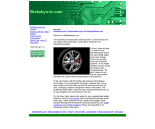 Brakebywire.com(Information about Brake by Wire Systems) Screenshot