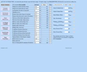 Brakepower.com(Brake Bias Calculator) Screenshot