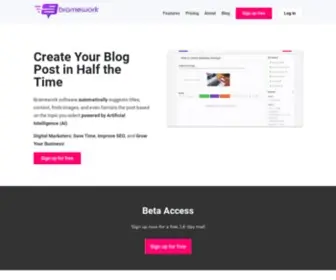 Bramework.com(AI writer that helps you write blogs 5X faster) Screenshot