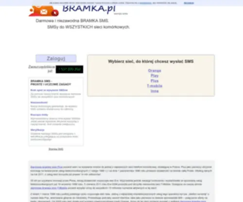 Bramka.pl(Darmowa Bramka SMS do wszystkich sieci komórkowych. Wysyłaj i odbieraj SMSy z) Screenshot