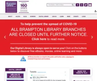 Bramlib.on.ca(Brampton Library) Screenshot