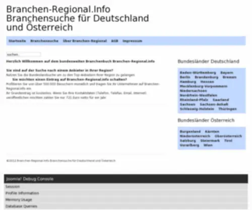 Branchen-Regional.info(Branchensuche für Deutschland und Österreich) Screenshot