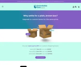 Brandablebox.io(The easiest and most affordable way to upgrade from plain brown boxes to custom shipping boxes) Screenshot