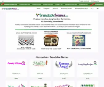 Brandablenames.com(Brandable Domain Names for Business) Screenshot