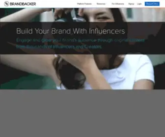 Brandbacker.com(Build Your Brand Through Influencers) Screenshot
