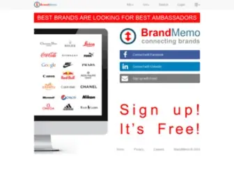 Brandmemo.com(Connecting Brands) Screenshot