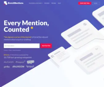 Brandmentions.com(Upgrade the way you monitor your brand mentions & competitors) Screenshot