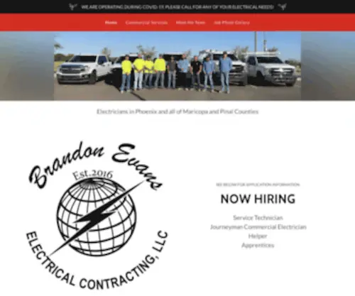 Brandonevanselectric.com(Brandon Evans Electrical Contracting) Screenshot