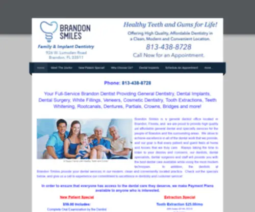 Brandonsmilesdental.com(Family & Implant Dentistry) Screenshot