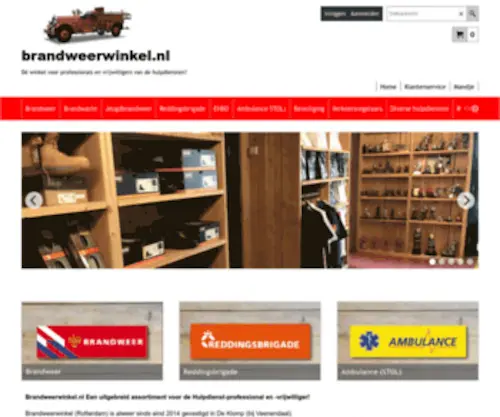 Brandweerwinkel.nl(De brandweerwinkel van Nederland) Screenshot