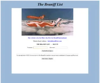 Branifflist.com(The Braniff List) Screenshot