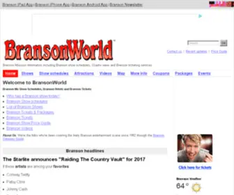 Bransonworld.com(Branson Mo Shows) Screenshot