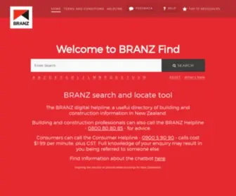 BranzFind.co.nz(BRANZ Find) Screenshot