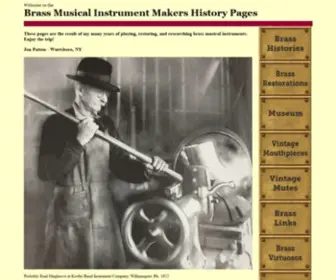 Brasshistory.net(Brass History Musical Instruments US Cornet Trumpet Trombone Tuba Makers) Screenshot