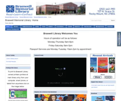 Braswell-Library.org(Braswell Memorial Library) Screenshot