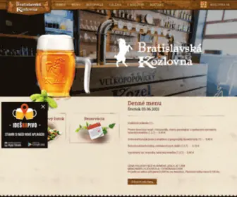 Bratislavskakozlovna.sk(Piváreň Bratislava) Screenshot