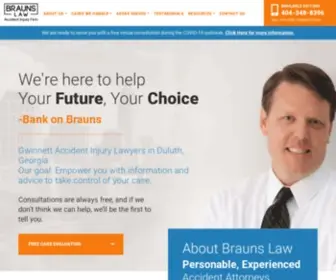 Braunslaw.com(Duluth Personal Injury Lawyers) Screenshot