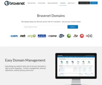 BraveDomains.com(Domain Registration and Management) Screenshot