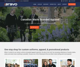 Bravoapparel.com(Canadian Made Branded Apparel) Screenshot