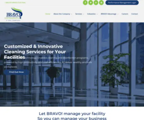 Bravobuildingservices.com(EVS, Janitorial & Healthcare Facility Services) Screenshot
