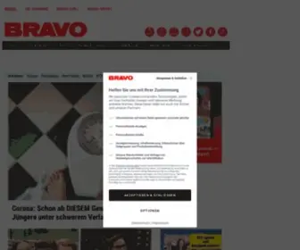 Bravohits.de(BRAVO.de – deine Adresse für die heißesten Star) Screenshot