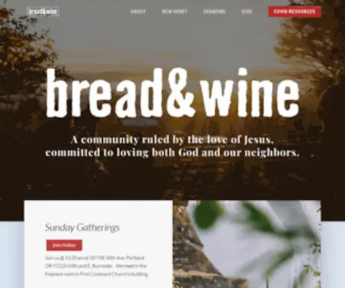 Breadandwine.org(A church in the city of Portland) Screenshot