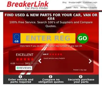 Breakerlink.com(New & Used Car Parts & Spares from UK Car Breakers) Screenshot