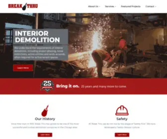 Breakthrudemo.com(Chicago Area Specialists in Interior and Exterior Demolition since 1995) Screenshot