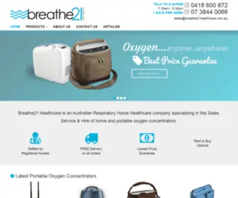 Breathe21Healthcare.com.au(Portable Oxygen Concentrators) Screenshot