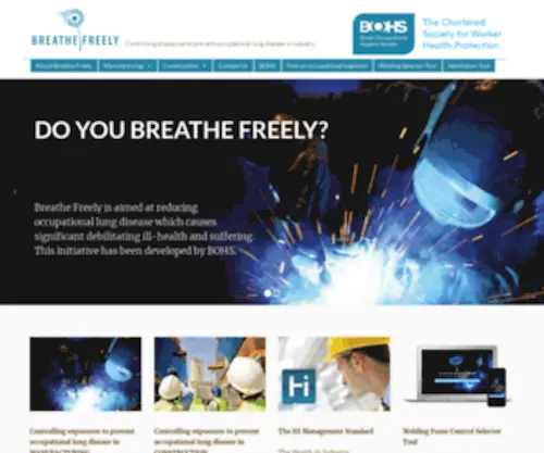 Breathefreely.org.uk(Breathe Freely Controlling Exposures to Prevent Occupational Lung Disease in Industry) Screenshot