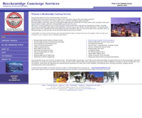 Breckenridgeconcierge.com(Breckenridge Concierge Vacation Planning Services Breckenridge Colorado Ski Resort) Screenshot