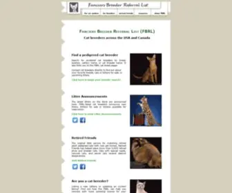 Breedlist.com(Pedigreed cat breeders) Screenshot