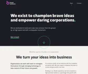 Breedventures.se(We exist to champion brave ideas and empower daring corporations) Screenshot