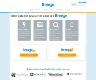 Breezejs.com(Rich data for Javascript Apps is a breeze) Screenshot