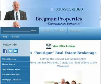 Bregmanproperties.com(Real Estate Broker in Southern CaliforniaBregman Properties) Screenshot