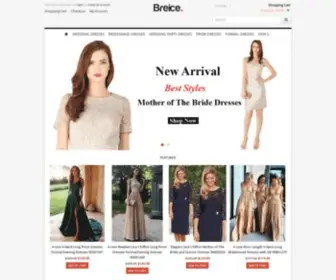 Breice.net(Cheap Wedding Dresses & Formal Dresses Online Shop) Screenshot