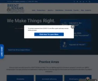 Brentadams.com(Raleigh Personal Injury Lawyer) Screenshot