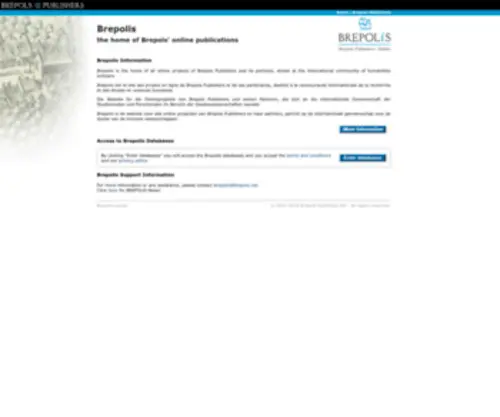 Brepolis.net(Brepols' online publications) Screenshot