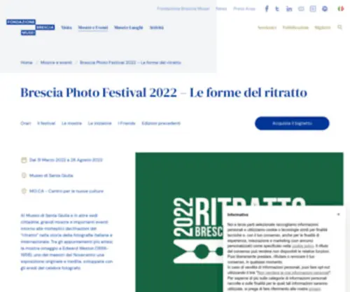 Bresciaphotofestival.it(Brescia Photo FestivalLe forme del ritratto) Screenshot