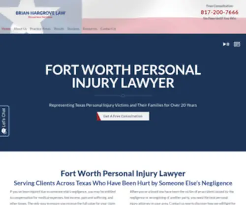 Brianhargrovelaw.com(Fort Worth Personal Injury Lawyer) Screenshot