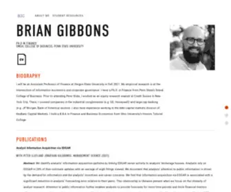 Brianjgibbons.com(Ph.D Candidate in Finance at Penn State's Smeal College) Screenshot